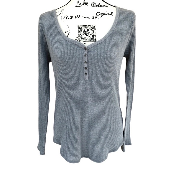 SO Tops - ❗️LOWEST PRICE SO Authentic American Heritage Perfect Henley Ribbed Knit Grey M